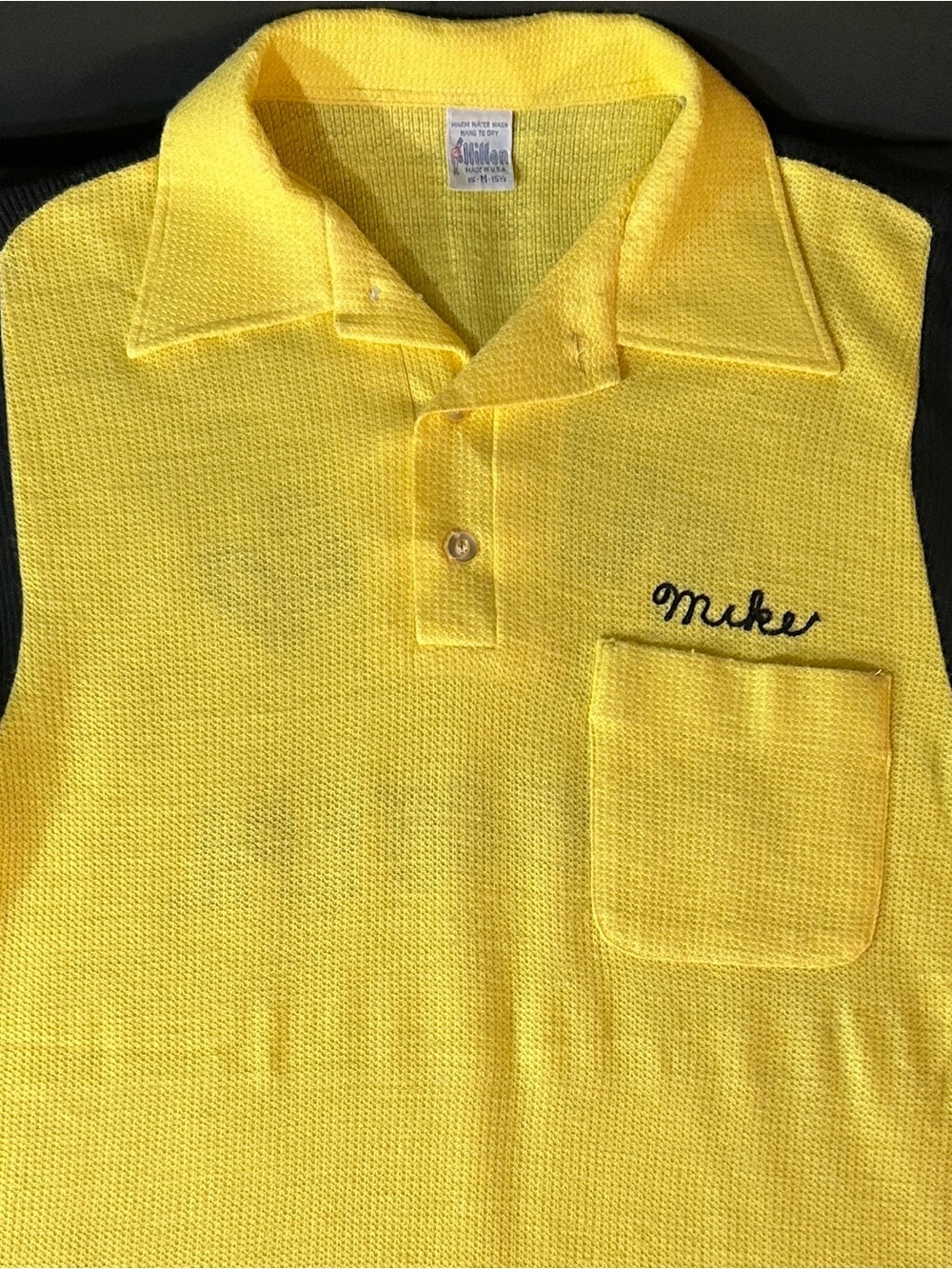 Vintage 60s Hilton PENRECO Bowling Work Shirt Men's M Yellow Black USA